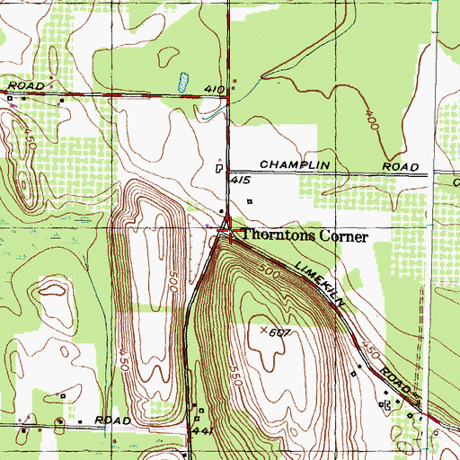 Topographic Map of Thorntons Corner, NY