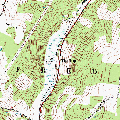 Topographic Map of Tip Top, NY