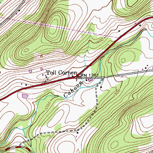 Topographic Map of Toll Corner, NY