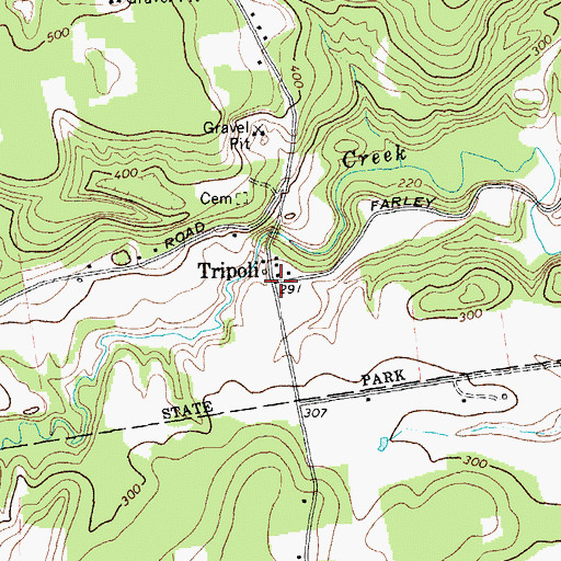 Topographic Map of Tripoli, NY