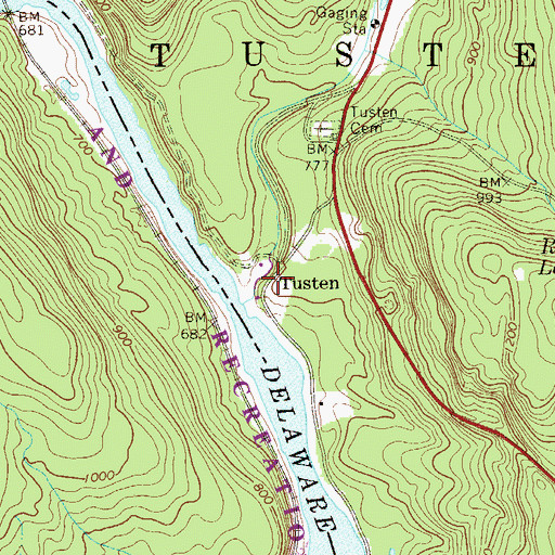 Topographic Map of Tusten, NY