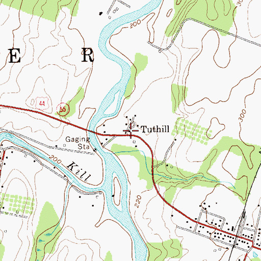 Topographic Map of Tuthill, NY