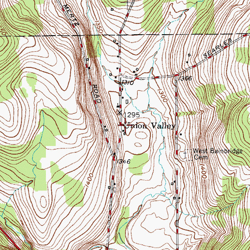 Topographic Map of Union Valley, NY