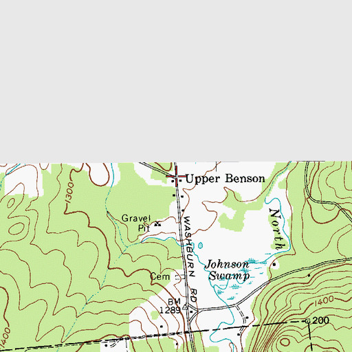 Topographic Map of Upper Benson, NY
