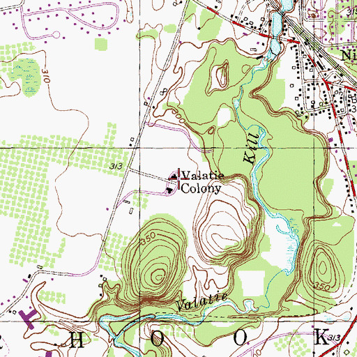 Topographic Map of Valatie Colony, NY