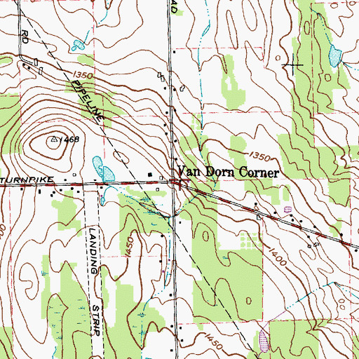 Topographic Map of Van Dorn Corner, NY