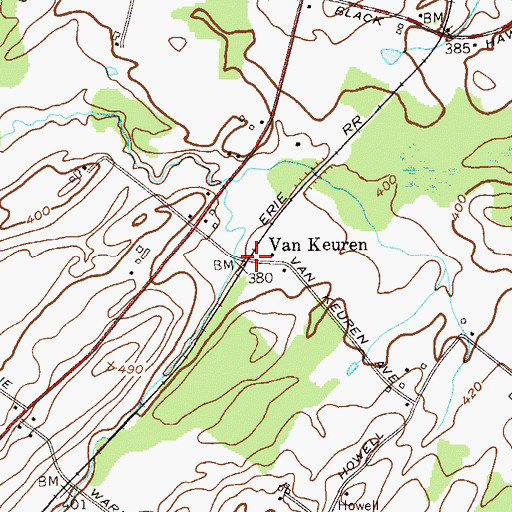 Topographic Map of Van Keuren, NY