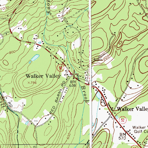 Topographic Map of Walker Valley, NY