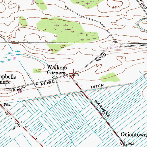 Topographic Map of Walkers Corners, NY