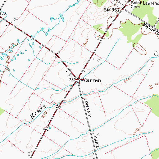 Topographic Map of Warren, NY