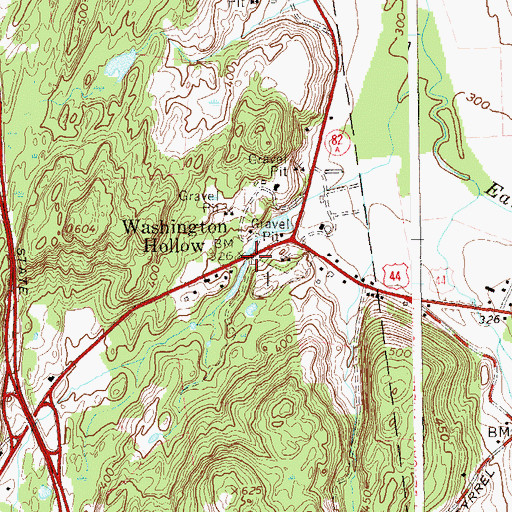 Topographic Map of Washington Hollow, NY