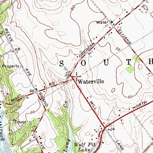 Topographic Map of Waterville, NY