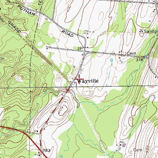Topographic Map of Wayville, NY