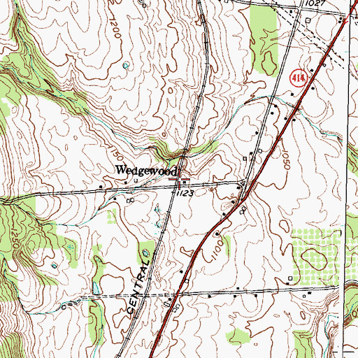 Topographic Map of Wedgewood, NY