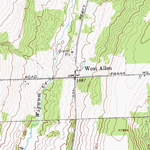 Topographic Map of West Allen, NY