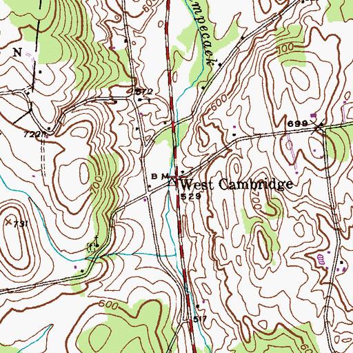 Topographic Map of West Cambridge, NY