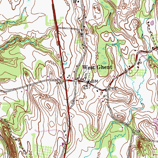 Topographic Map of West Ghent, NY