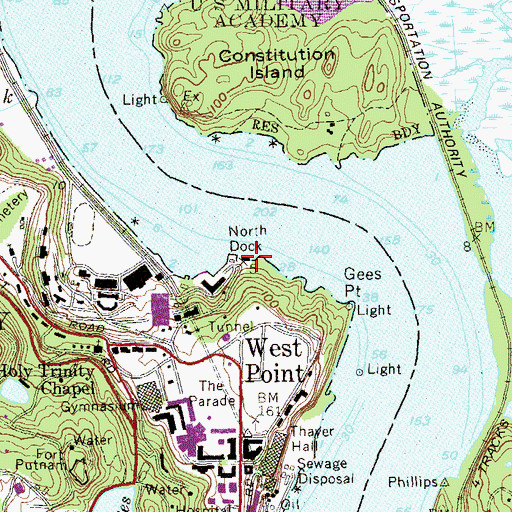 Topographic Map of North Dock, NY