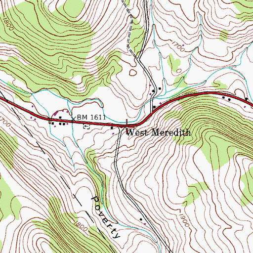 Topographic Map of West Meredith, NY