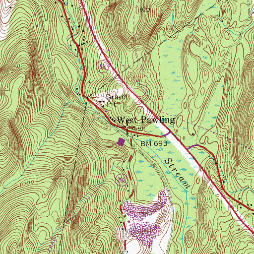 Topographic Map of West Pawling, NY