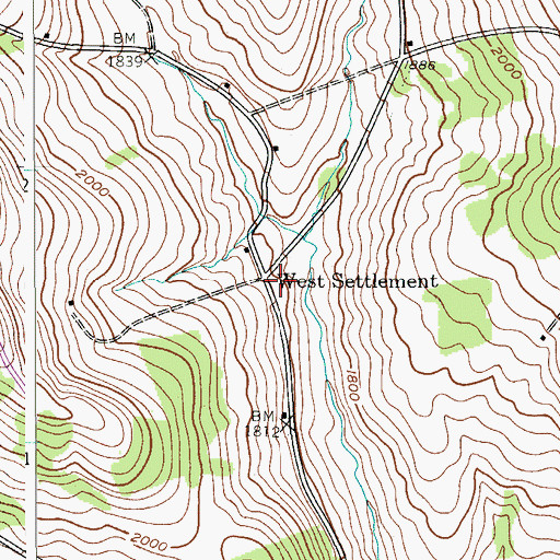 Topographic Map of West Settlement, NY