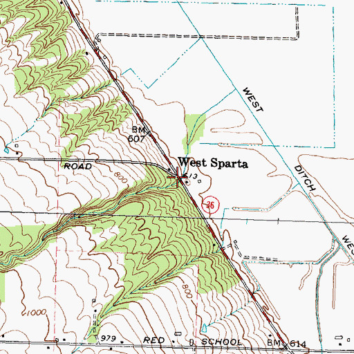 Topographic Map of West Sparta, NY