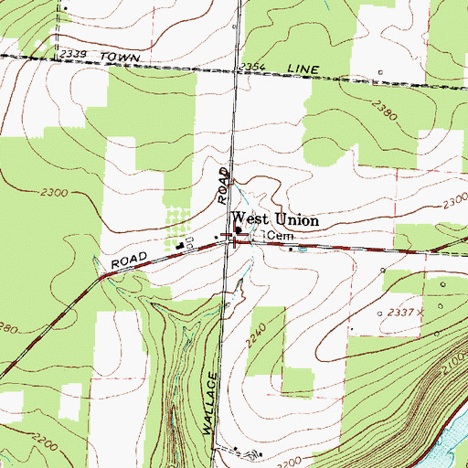 Topographic Map of West Union, NY
