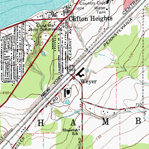 Topographic Map of Weyer, NY