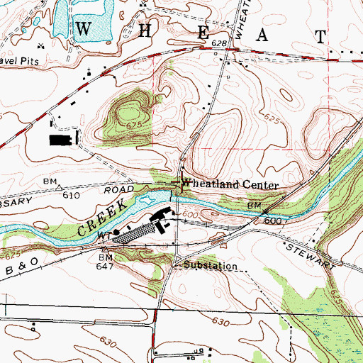 Topographic Map of Wheatland Center, NY