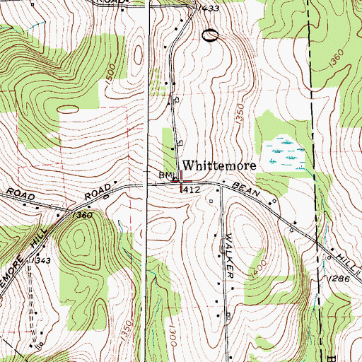 Topographic Map of Whittemore, NY