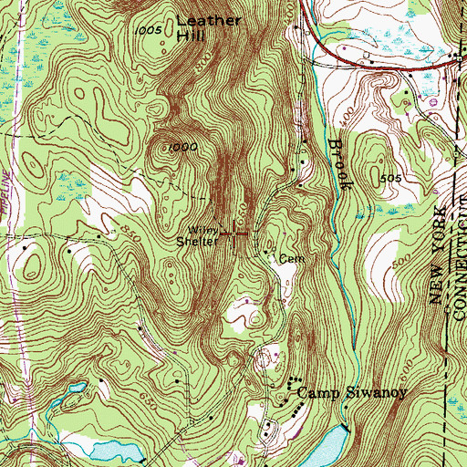 Topographic Map of Wiley Shelter, NY
