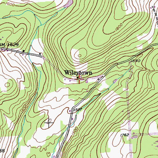 Topographic Map of Wileytown, NY