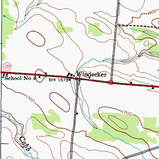 Topographic Map of Windecker, NY