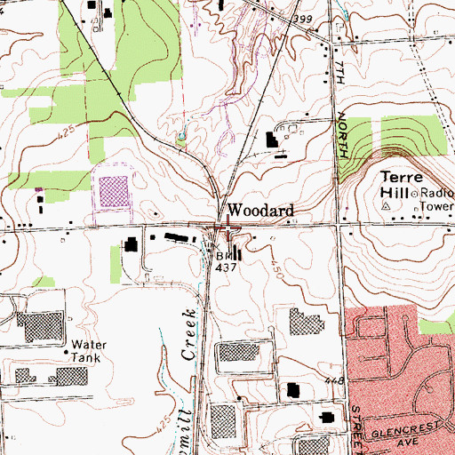 Topographic Map of Woodard, NY