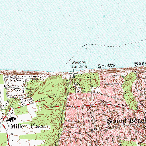Topographic Map of Woodhull Landing, NY
