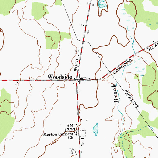 Topographic Map of Woodside, NY