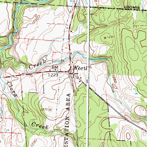 Topographic Map of Worth, NY