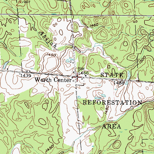 Topographic Map of Worth Center, NY