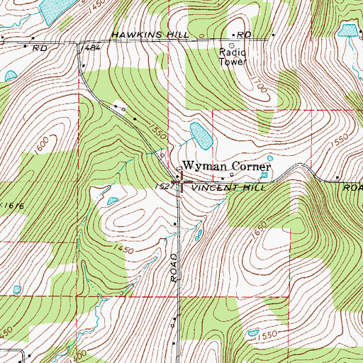 Topographic Map of Wyman Corner, NY