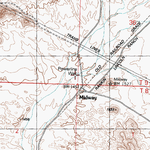 Topographic Map of Powerline Well, AZ