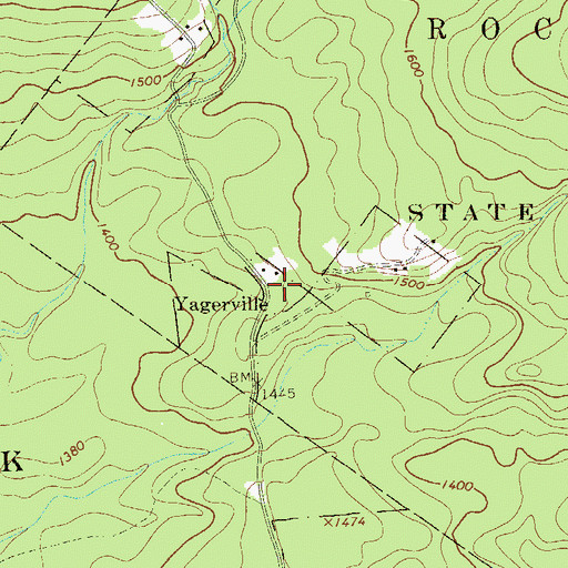 Topographic Map of Yagerville, NY