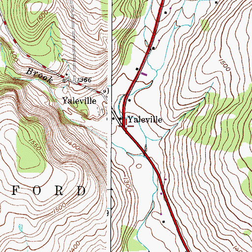 Topographic Map of Yaleville, NY