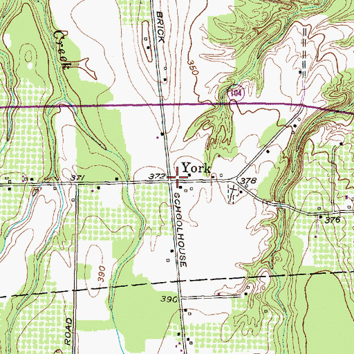 Topographic Map of York, NY
