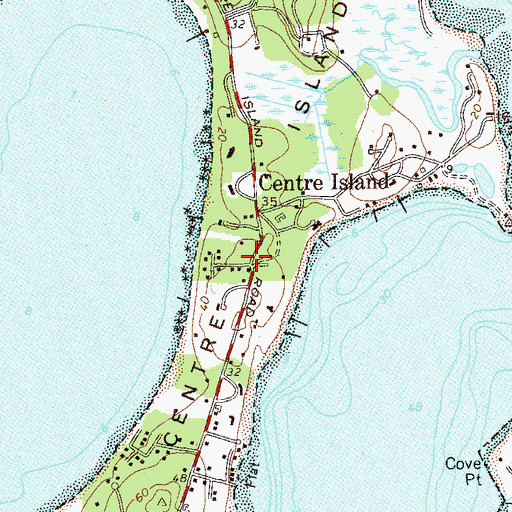 Topographic Map of Centre Island, NY
