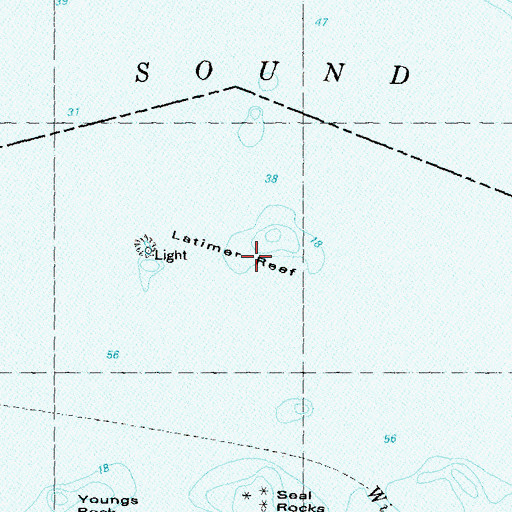 Topographic Map of Latimer Reef, NY