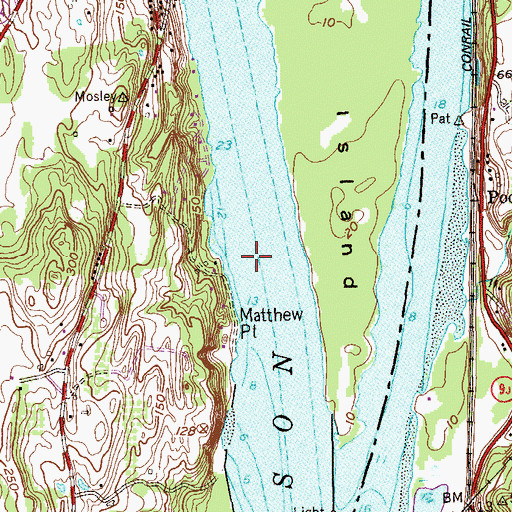 Topographic Map of Coeymans Bar, NY