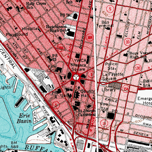 Topographic Map of Buffalo, NY