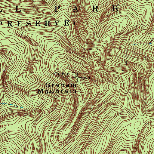 Topographic Map of Graham Mountain, NY