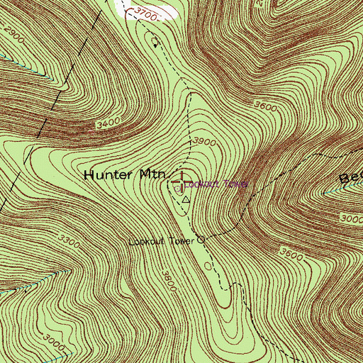 Topographic Map of Hunter Mountain, NY