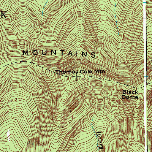 Topographic Map of Thomas Cole Mountain, NY